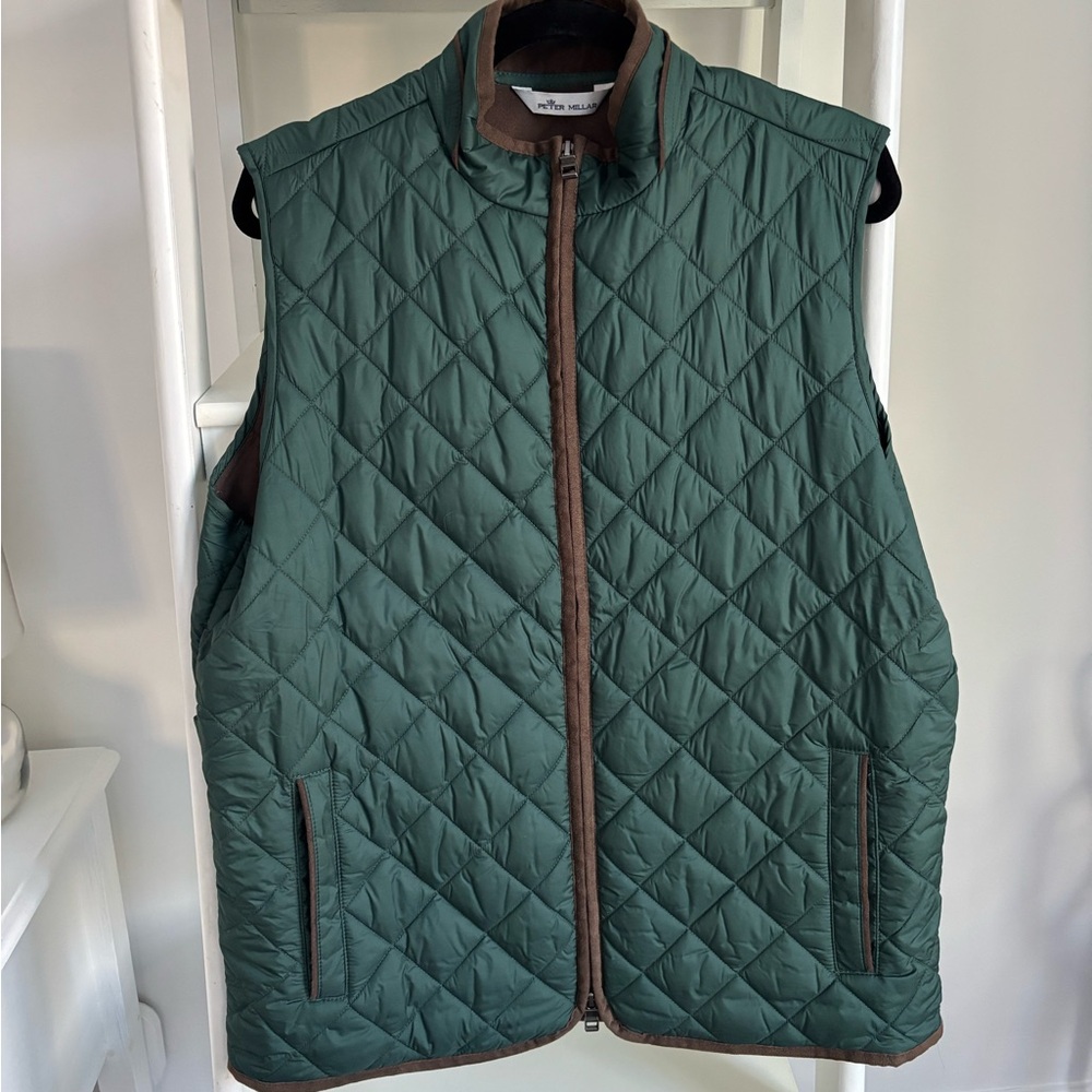 Green quilted Peter Millar vest